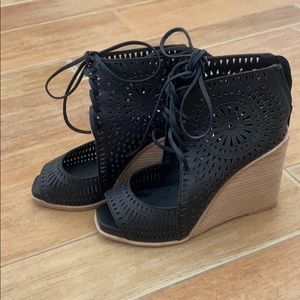 Jeffrey Campbell Cut Out Lace Up Wedges